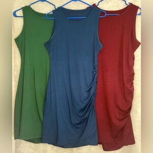 Sleeveless Ruched Dresses - 3 colors